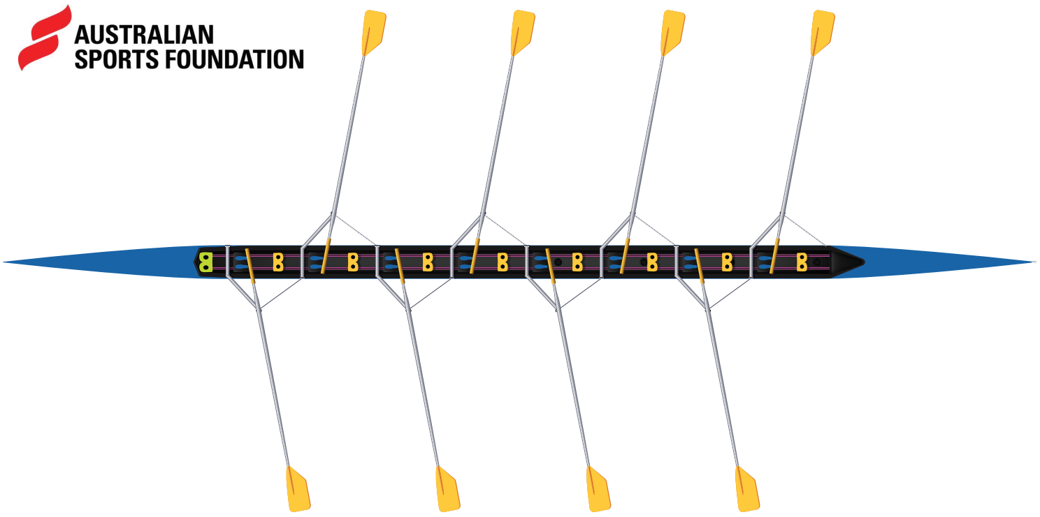 Rowing eight shell illustration